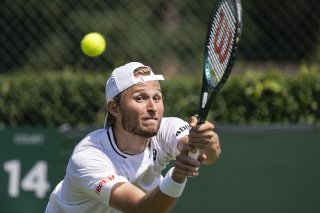 Leandro Riedi est encore en course pour rejoindre le tableau principal de Wimbledon. KEYSTONE/ALESSANDRO DELLA VALLE